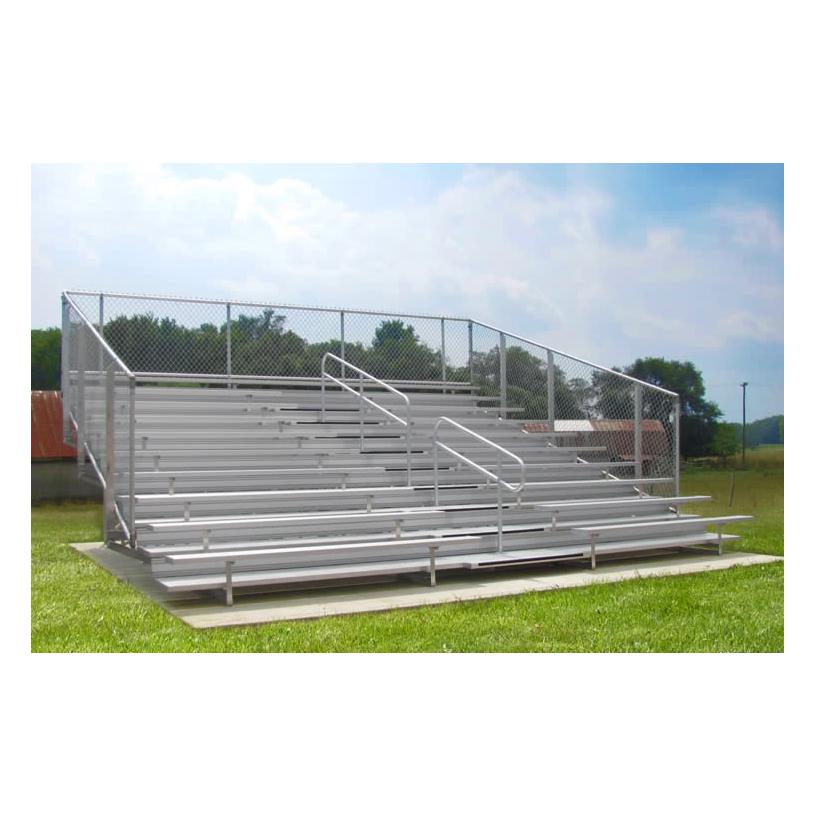 Athletic Connection 4 or 5 Rows Aluminum Bleachers with Safety Vertical Picket Railing