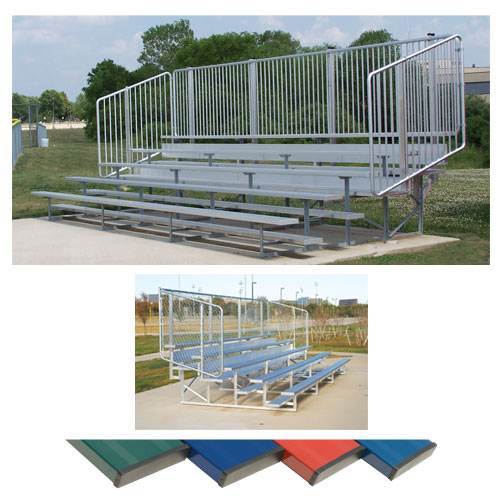 Athletic Connection Powder Coated Bleachers with Vertical Picket Railing