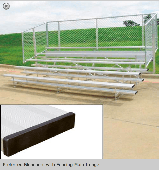 Athletic Connection 4 or 5 Row Preferred Aluminum Bleachers with Safety Fencing