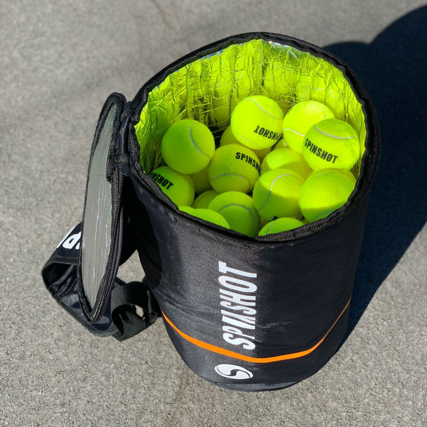 Spinshot 120pcs Spinshot Pressureless Tennis Balls + Free Carry Bag