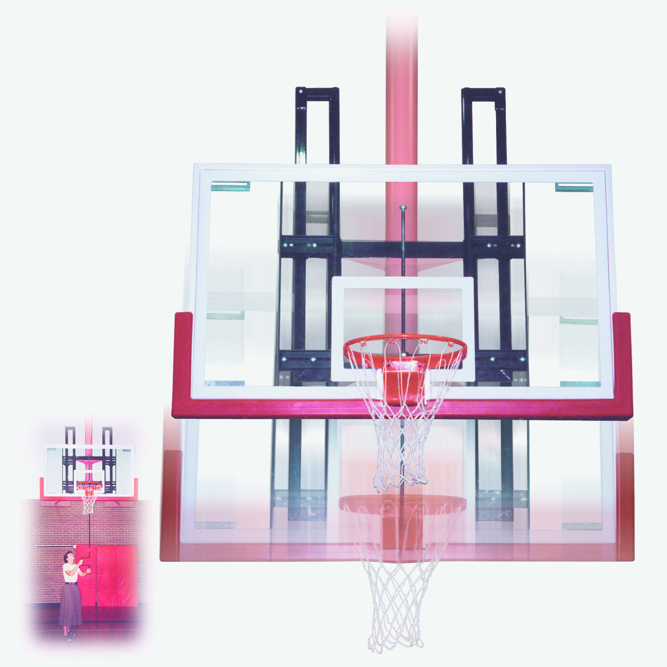First Team FoldaMount 68 Select Folding Wall Mounted Basketball Goal - 36" x60" Acrylic