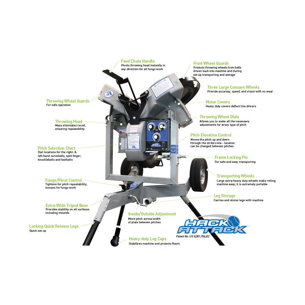 Sports Attack Hack Attack Softball Pitching Machine, 90V